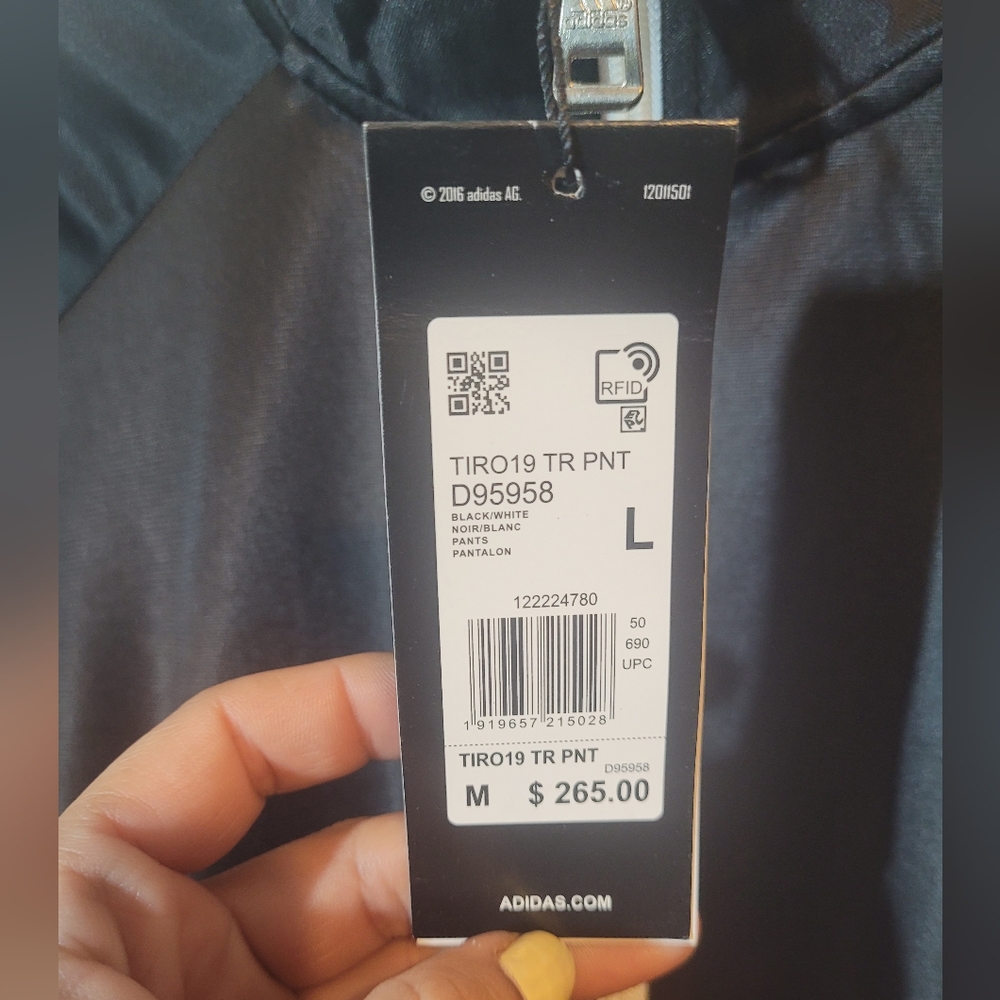 Adidas Black Track Jacket with White Stripes. - Picture 8 of 12